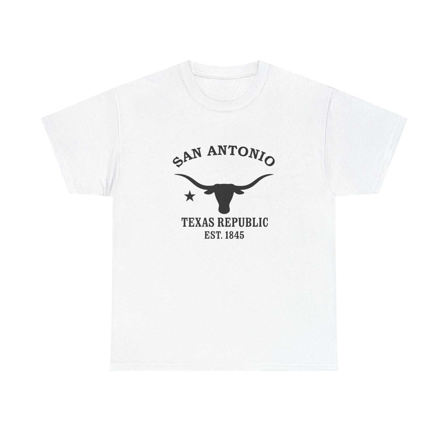 San Antonio Texas Vintage Retro Unisex Heavy Cotton Tee - Black Logo