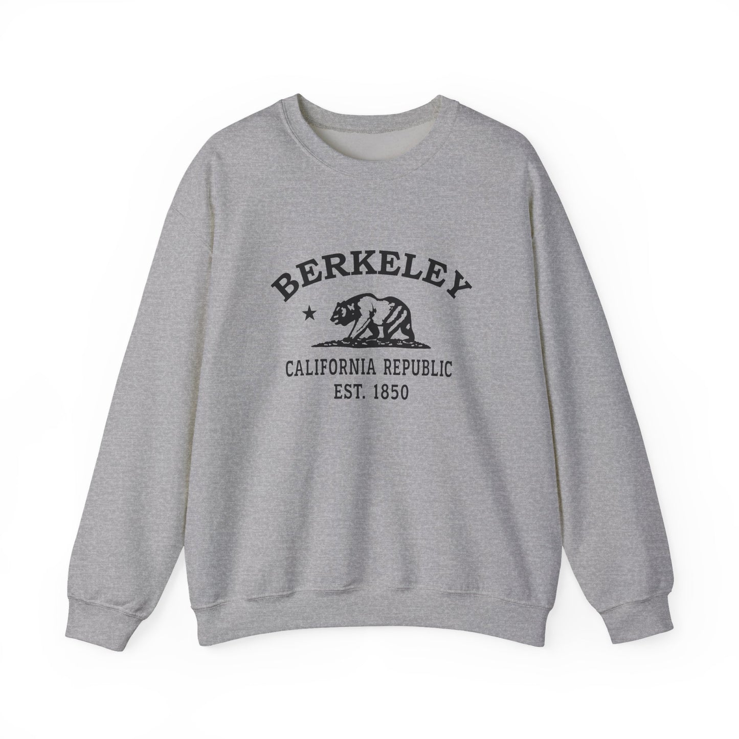 Berkeley California Vintage Retro Unisex Heavy Crewneck Sweatshirt - Black Logo