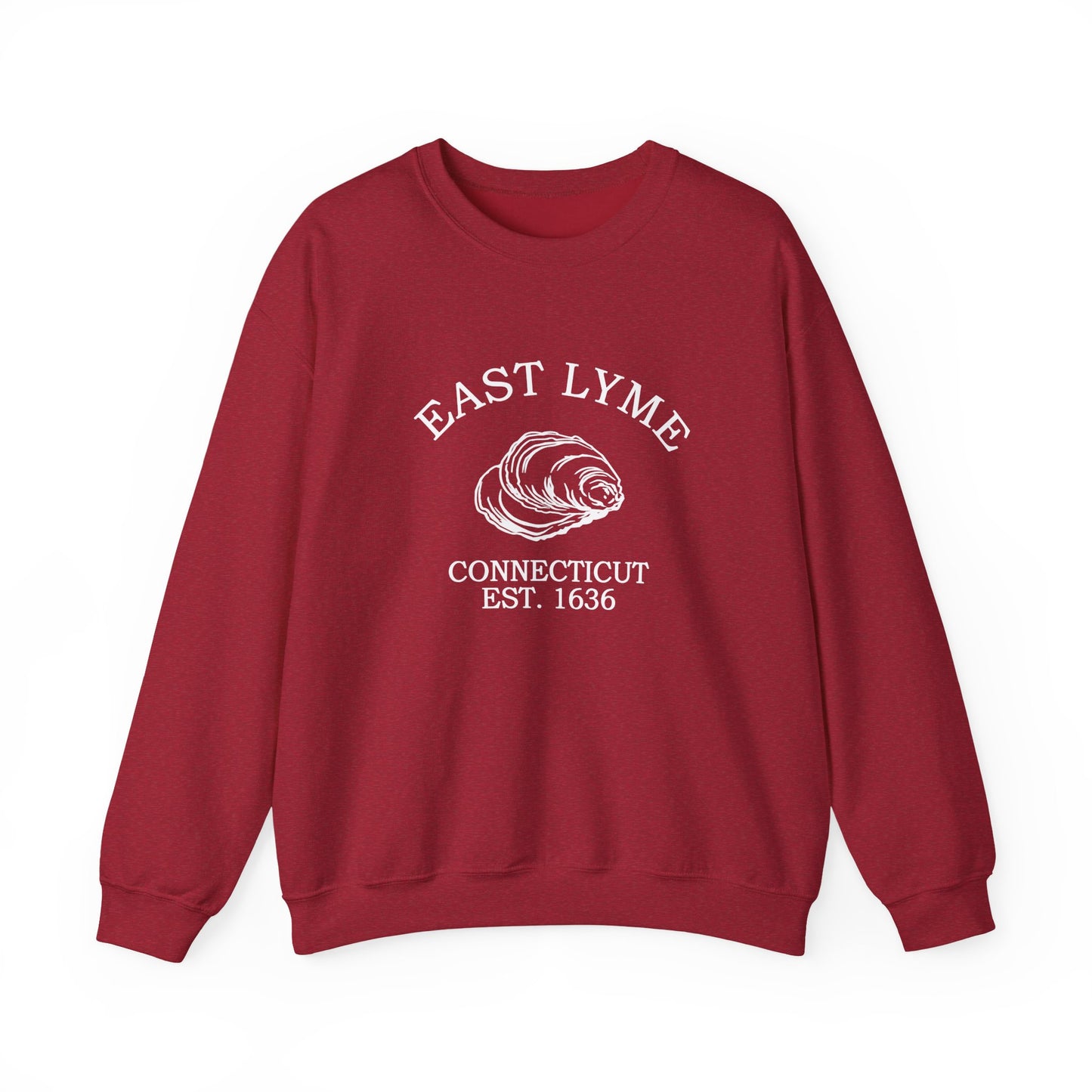 East Lyme Connecticut Vintage Retro Unisex Heavy Crewneck Sweatshirt - White Logo