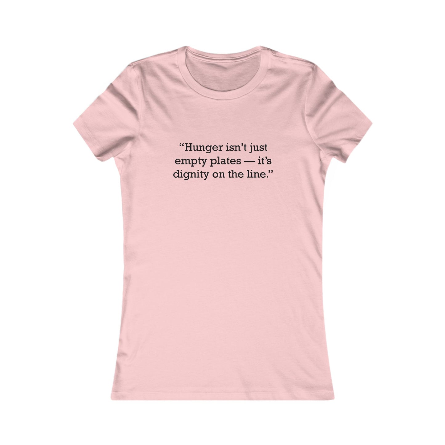 Quote 33 Hunger-Isnt-Just Ringspun Cotton Fitted Vintage Retro Womens Tee - Black Logo