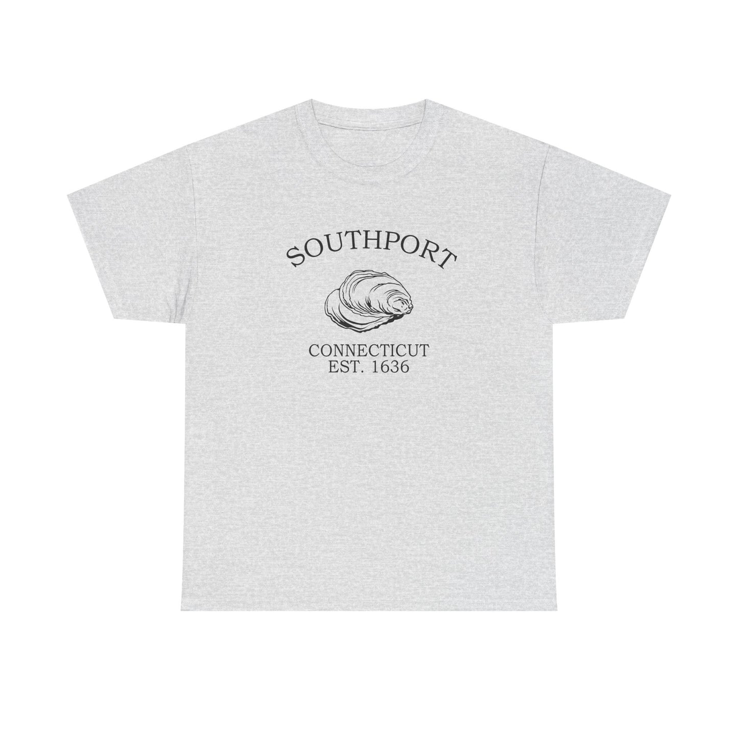 Southport Connecticut Vintage Retro Unisex Heavy Cotton Tee - Black Logo