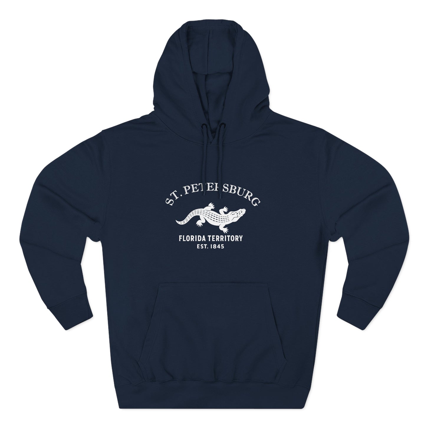St Petersburg Florida Vintage Retro Unisex Heavy Cotton Hoodie - White Logo