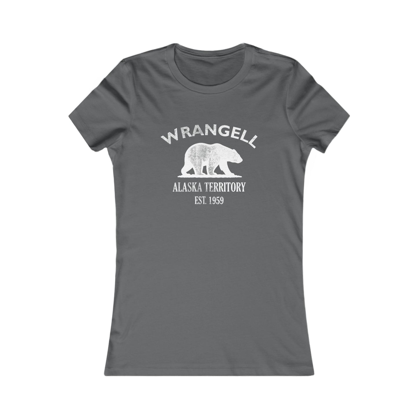 Wrangell Alaska Vintage Retro Womens Fitted Ringspun Cotton Tee - White Logo