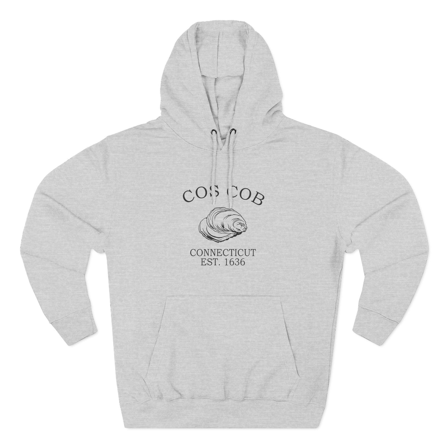 Cos Cob Connecticut Vintage Retro Unisex Heavy Cotton Hoodie - Black Logo