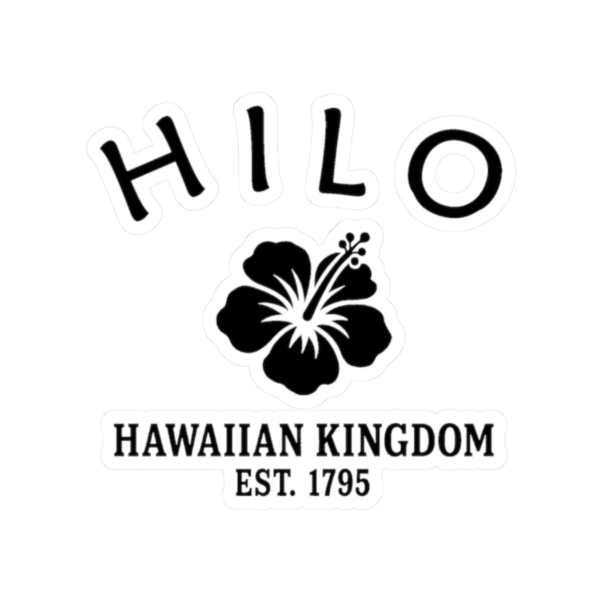 Hilo Hawaii Vintage Retro Vinyl Sticker - Black Logo