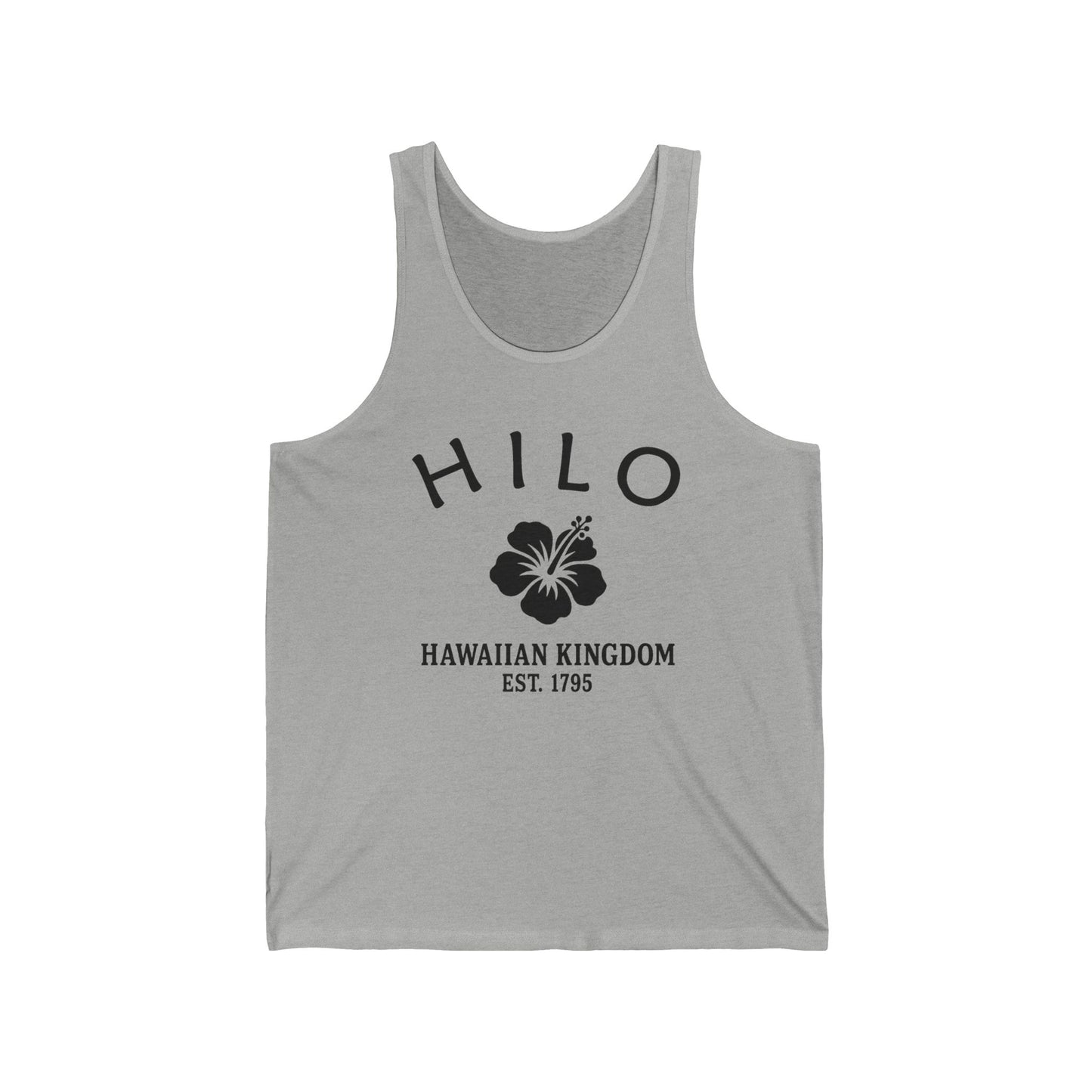 Hilo Hawaii Unisex Cotton Jersey Tank Top - Black Logo