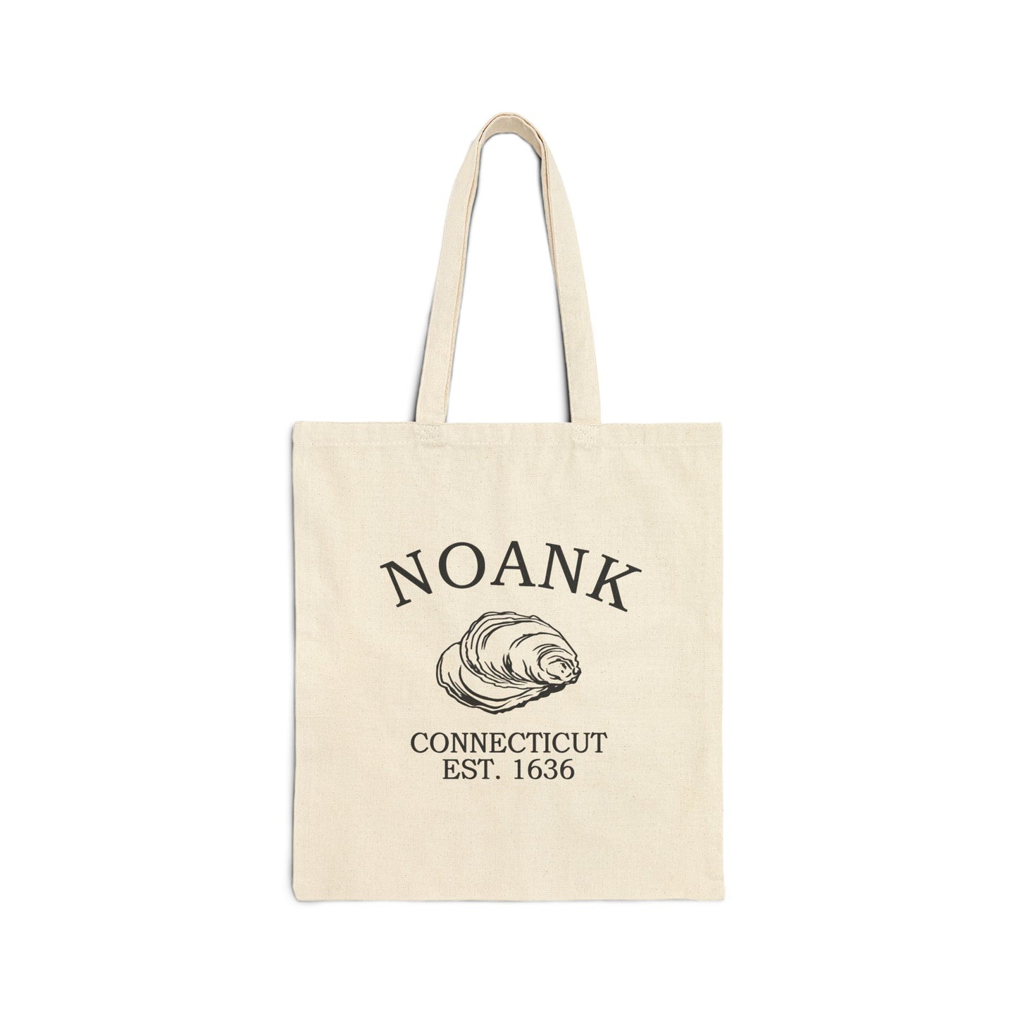 Noank Connecticut Vintage Retro Cotton Canvas Tote Bag - Black Logo