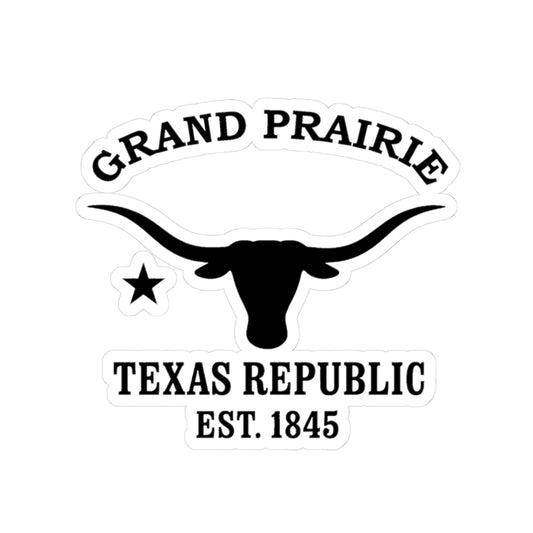 Grand Prairie Texas Vintage Retro Vinyl Sticker - Black Logo