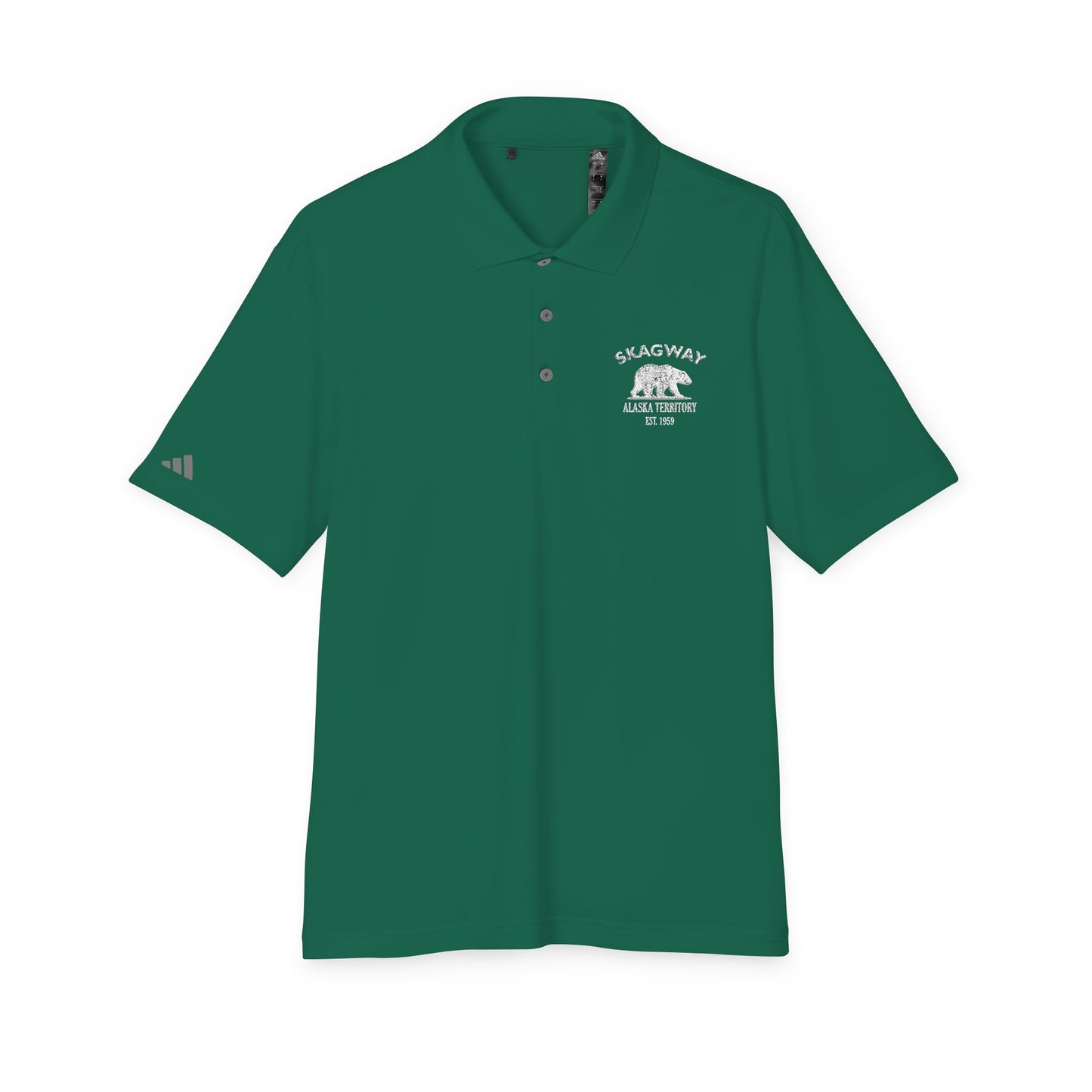 Skagway Alaska Embroidered Vintage Retro Performance Polo Shirt - White Logo