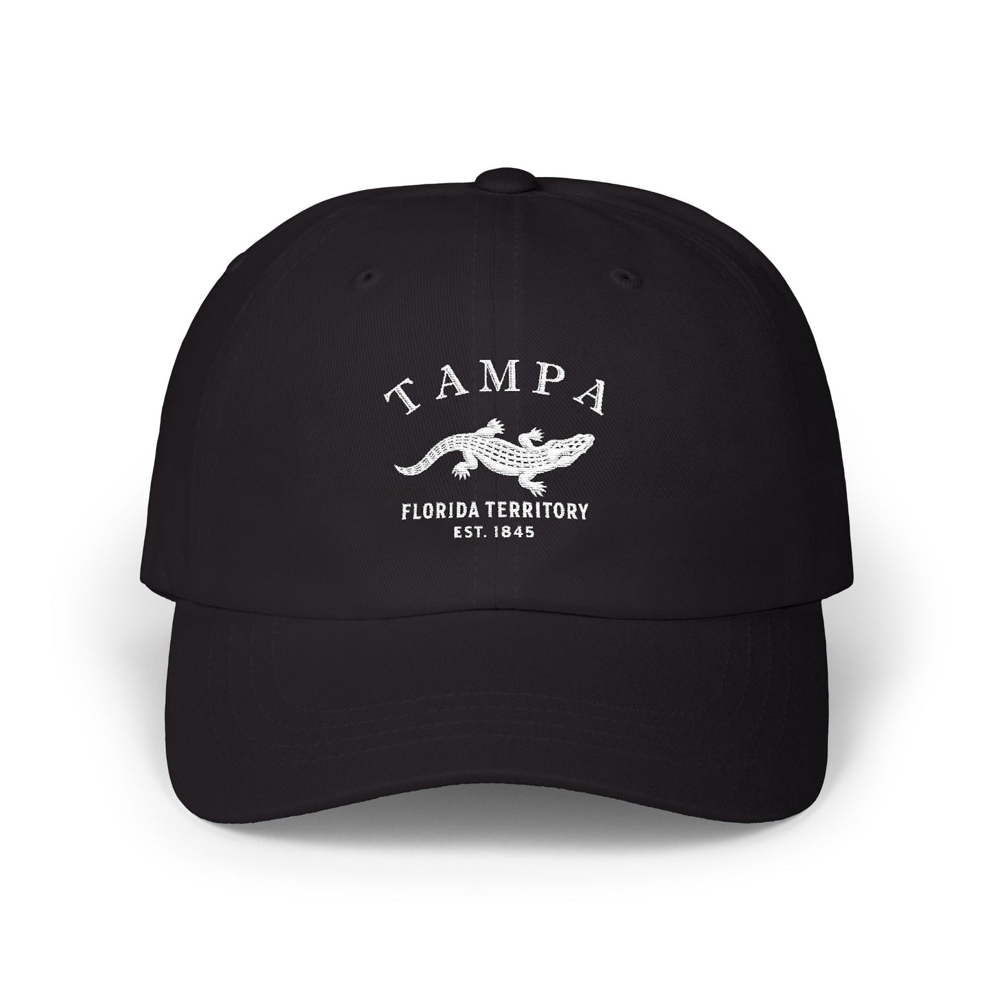 Tampa Florida Vintage Retro Embroidered Cotton Cap - White Logo