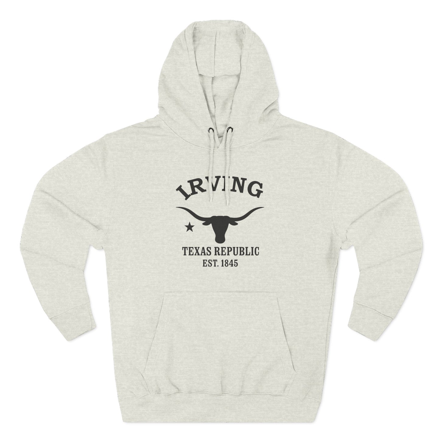 Irving Texas Vintage Retro Unisex Heavy Cotton Hoodie - Black Logo