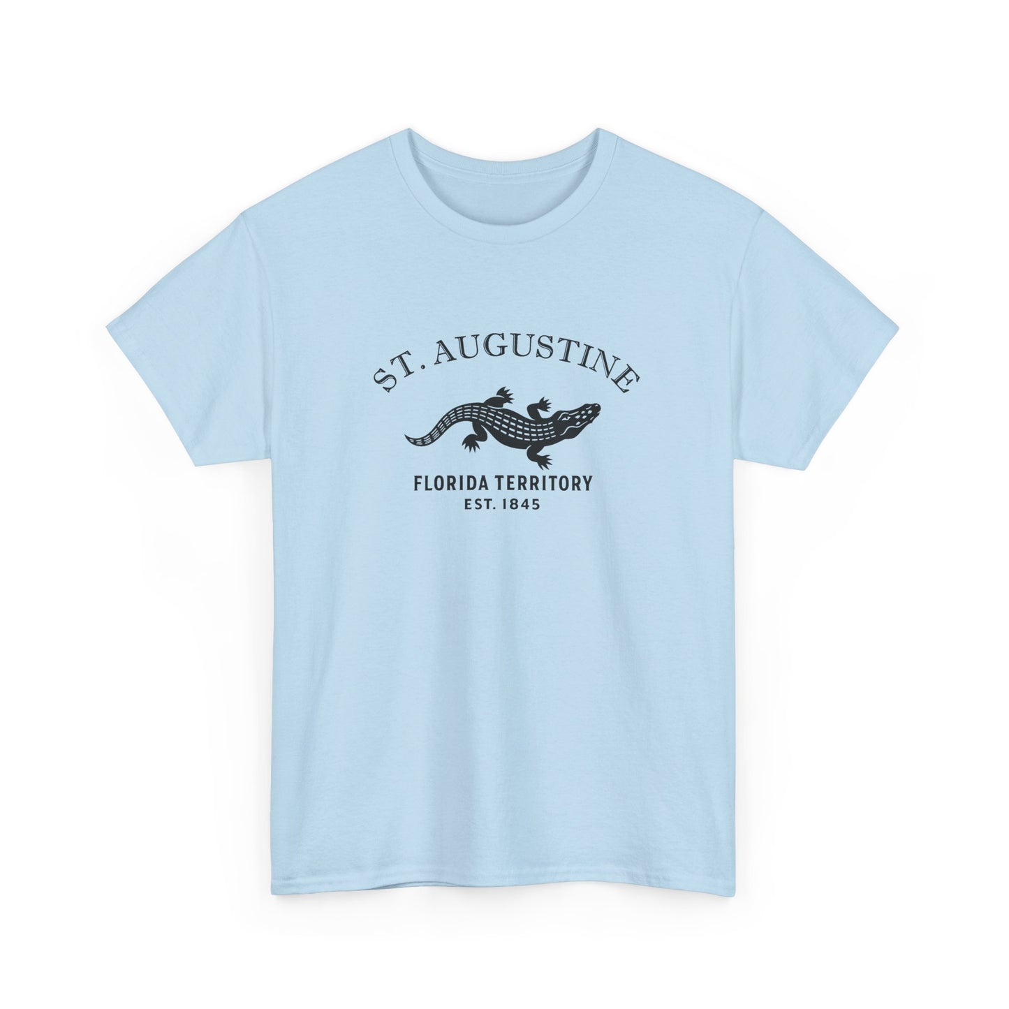 St Augustine Florida Vintage Retro Unisex Heavy Cotton Tee - Black Logo