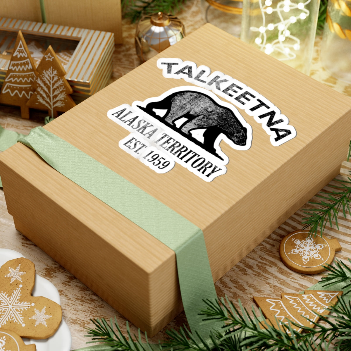 Talkeetna Alaska Vintage Retro Vinyl Sticker - Black Logo