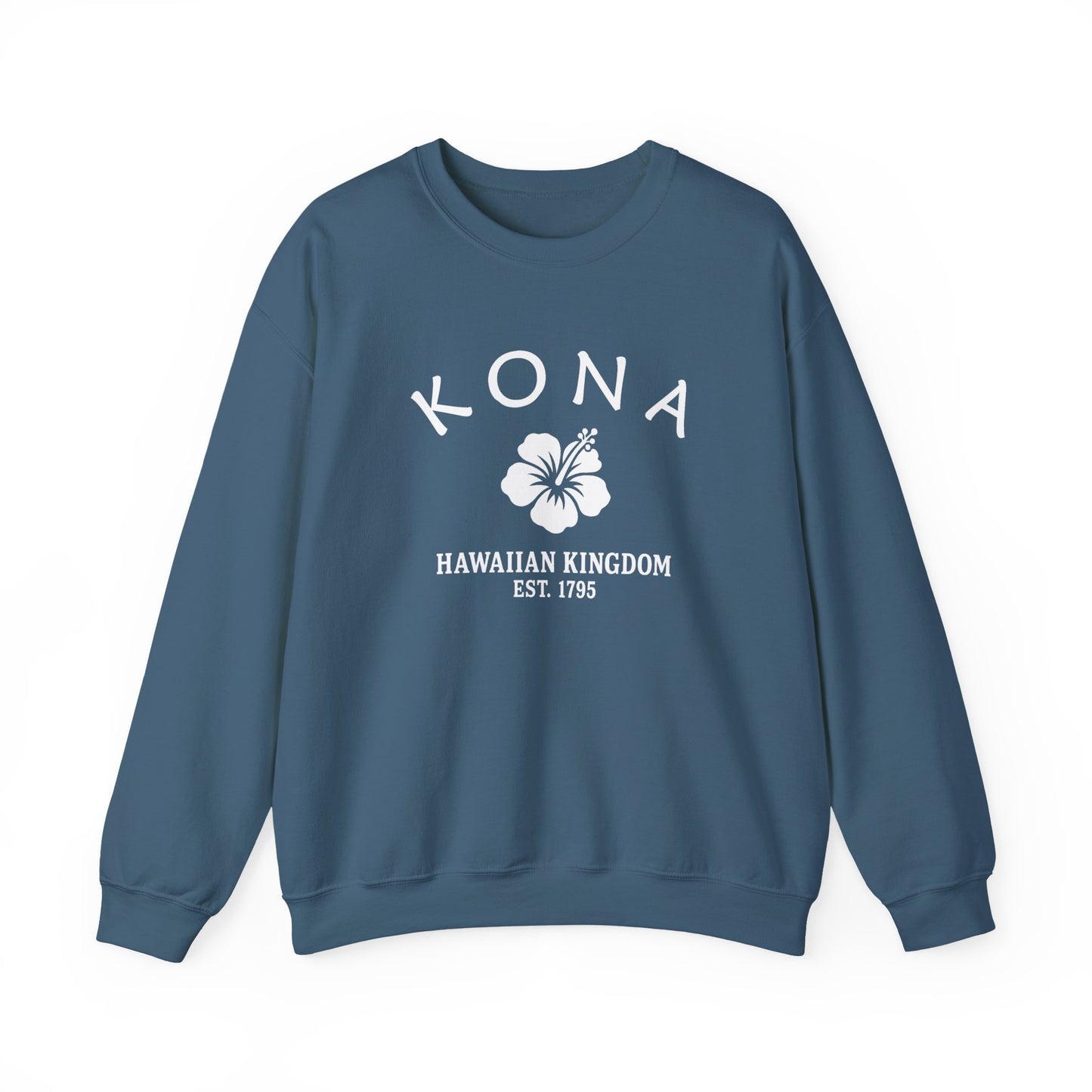 Kona Hawaii Vintage Retro Unisex Heavy Crewneck Sweatshirt - White Logo