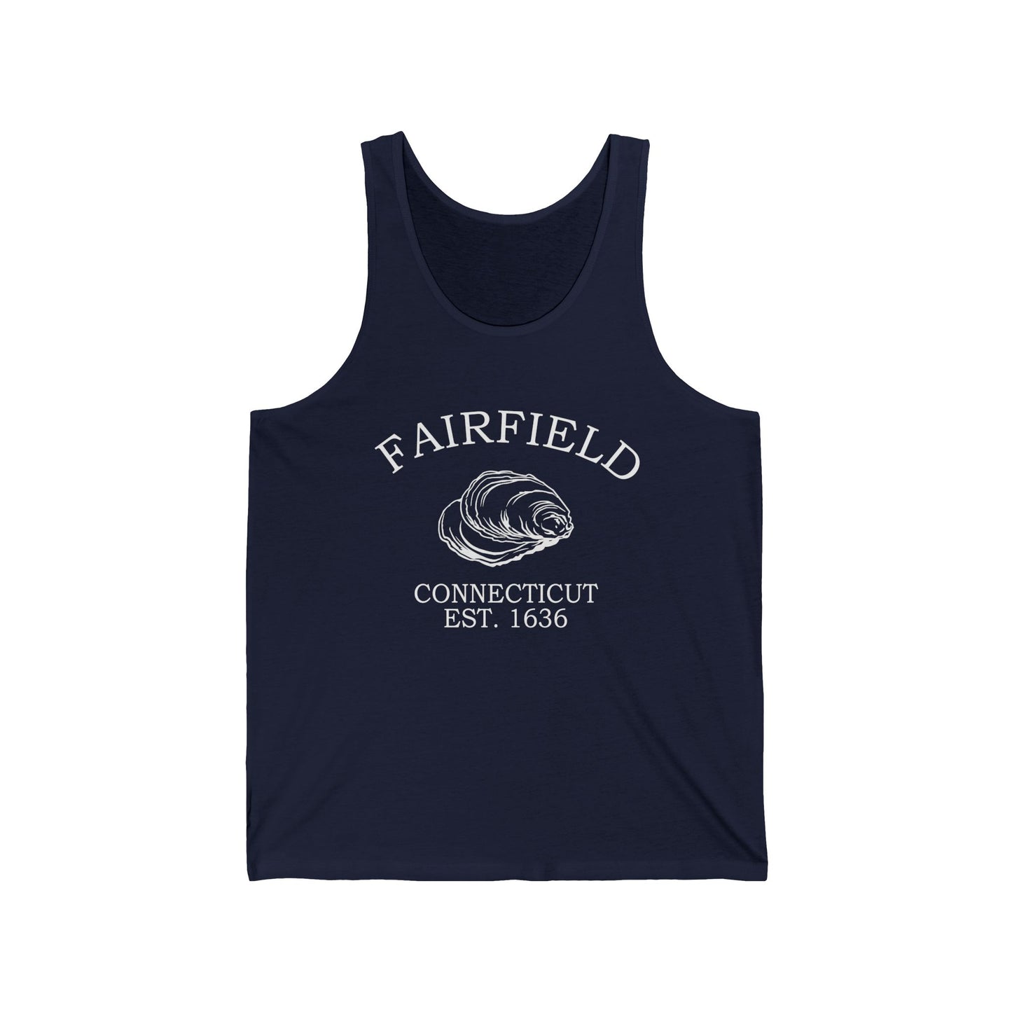Fairfield Connecticut Vintage Retro Unisex Cotton Jersey Tank Top - White Logo