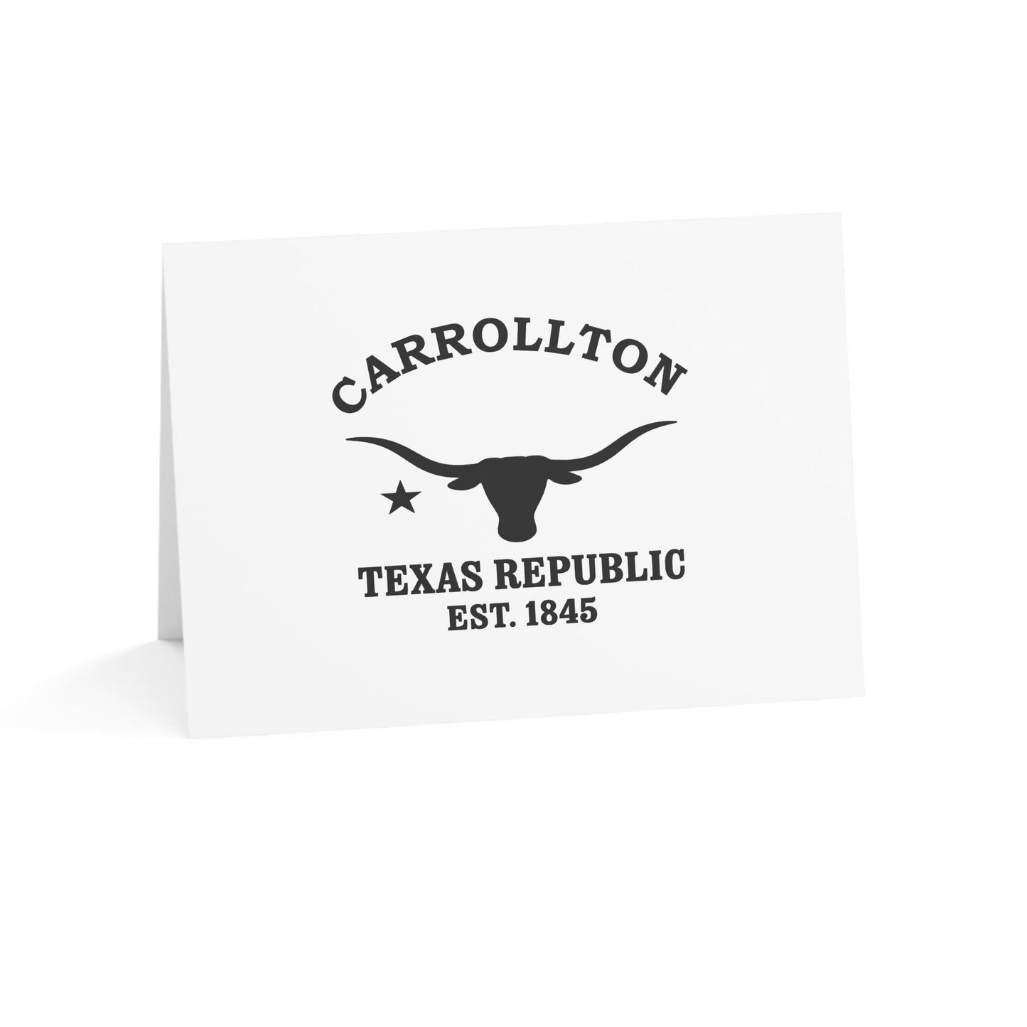 Carrollton Texas Vintage Retro Thank You Card Set - Black Logo