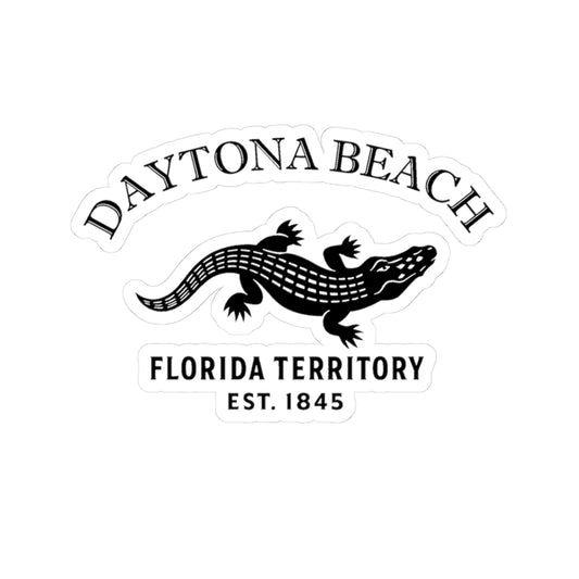 Daytona Beach Florida Vintage Retro Vinyl Sticker - Black Logo