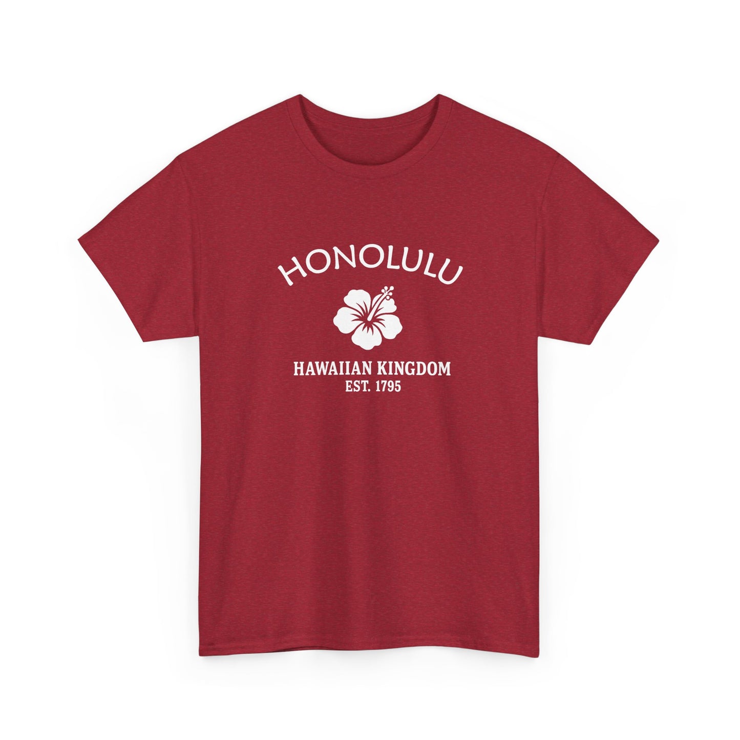 Honolulu Hawaii Vintage Retro Unisex Heavy Cotton Tee - White Logo