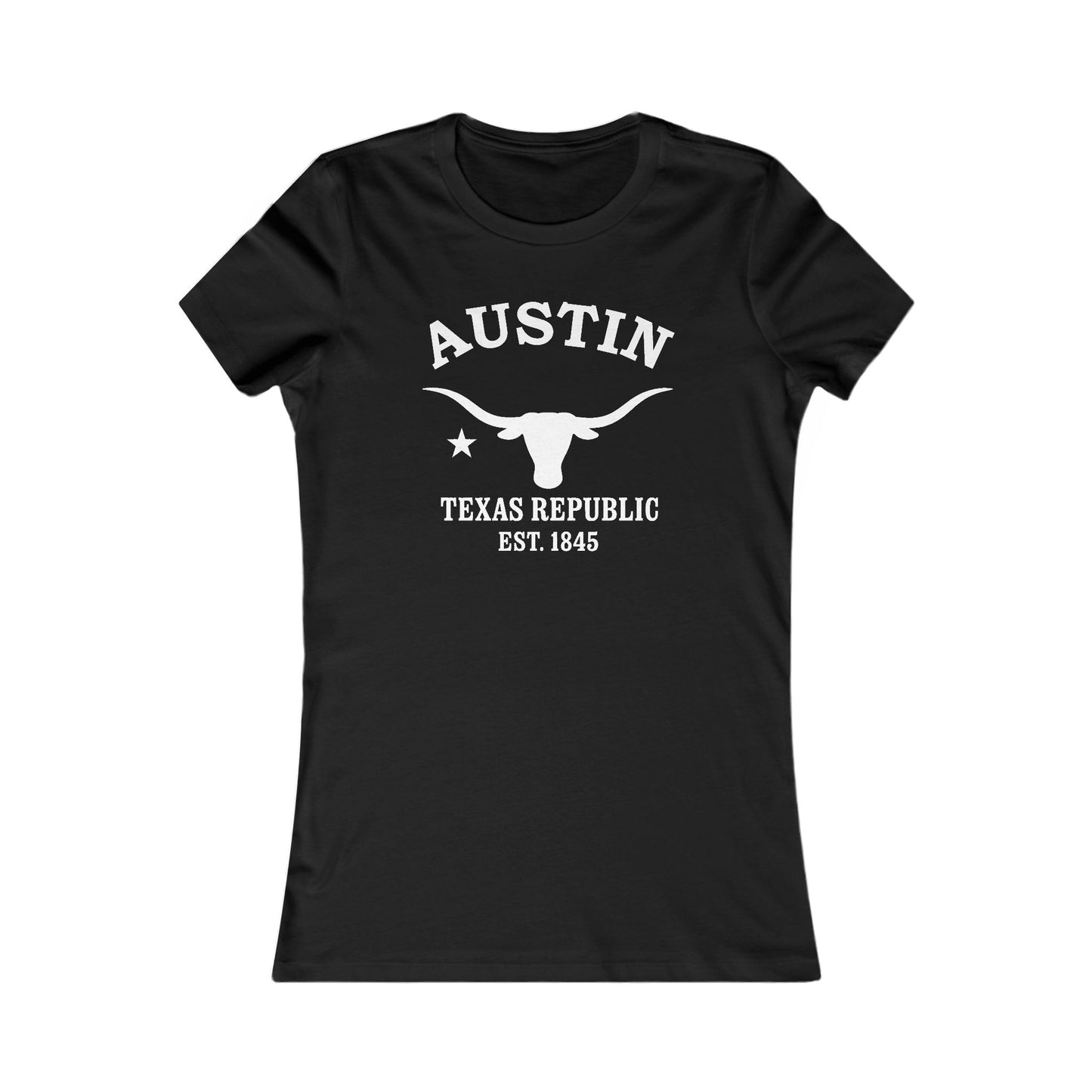 Austin Texas Vintage Retro Womens Fitted Ringspun Cotton Tee - White Logo
