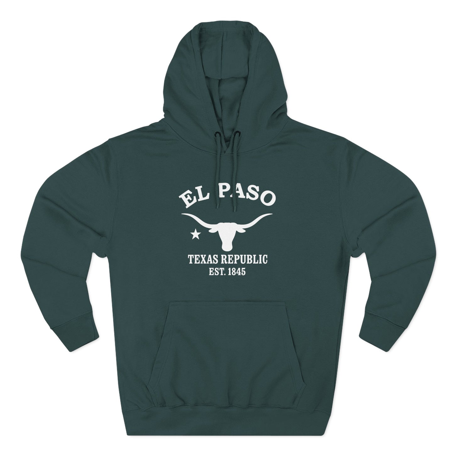 El Paso Texas Vintage Retro Unisex Heavy Cotton Hoodie - White Logo
