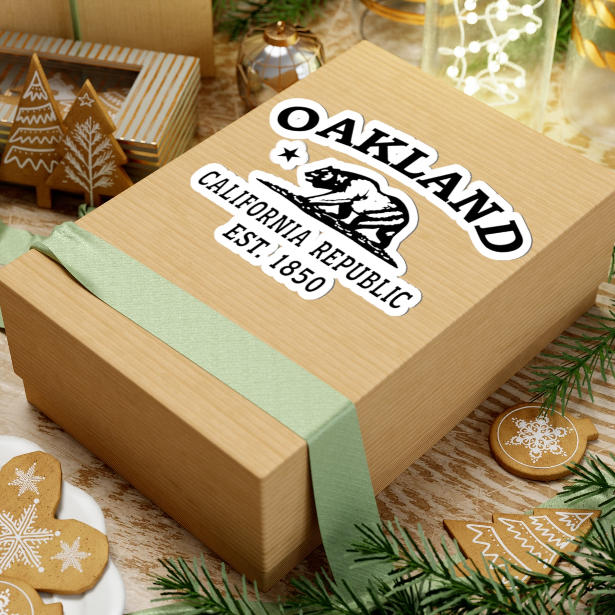 Oakland California Vintage Retro Vinyl Sticker - Black Logo