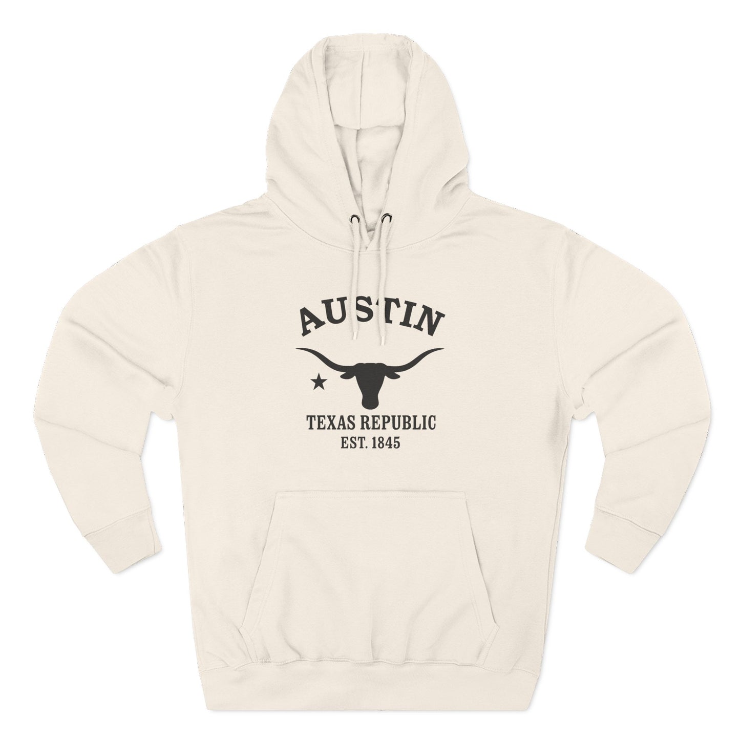 Austin Texas Vintage Retro Unisex Heavy Cotton Hoodie - Black Logo