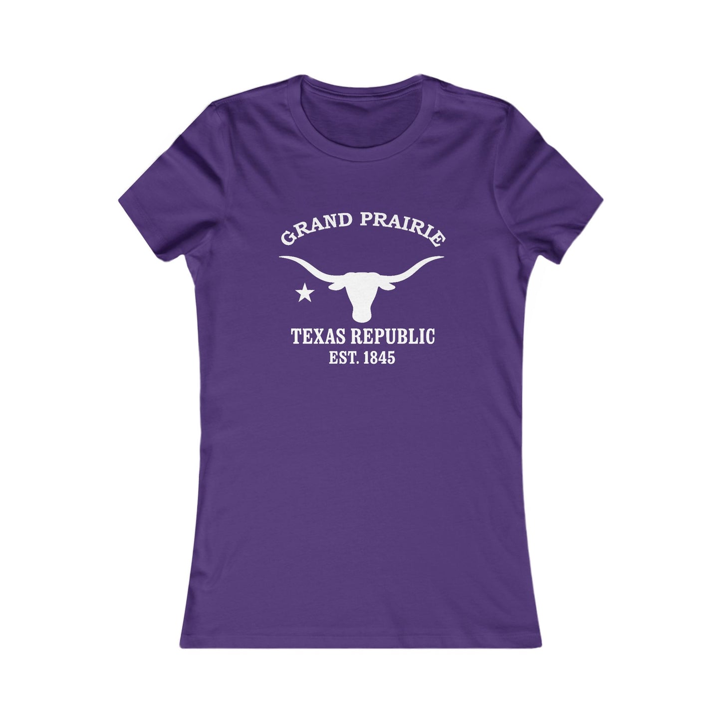 Grand Prairie Texas Vintage Retro Womens Fitted Ringspun Cotton Tee - White Logo
