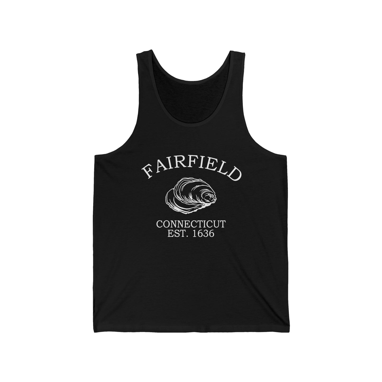 Fairfield Connecticut Vintage Retro Unisex Cotton Jersey Tank Top - White Logo