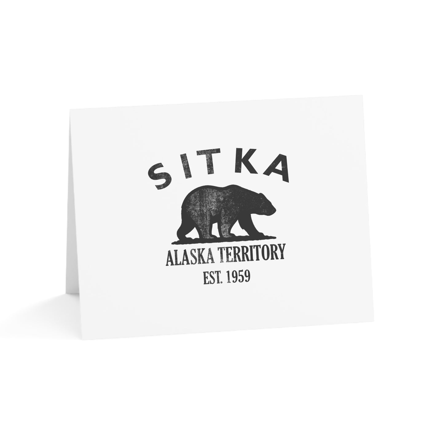 Sitka Alaska Vintage Retro Thank You Card Set - Black Logo