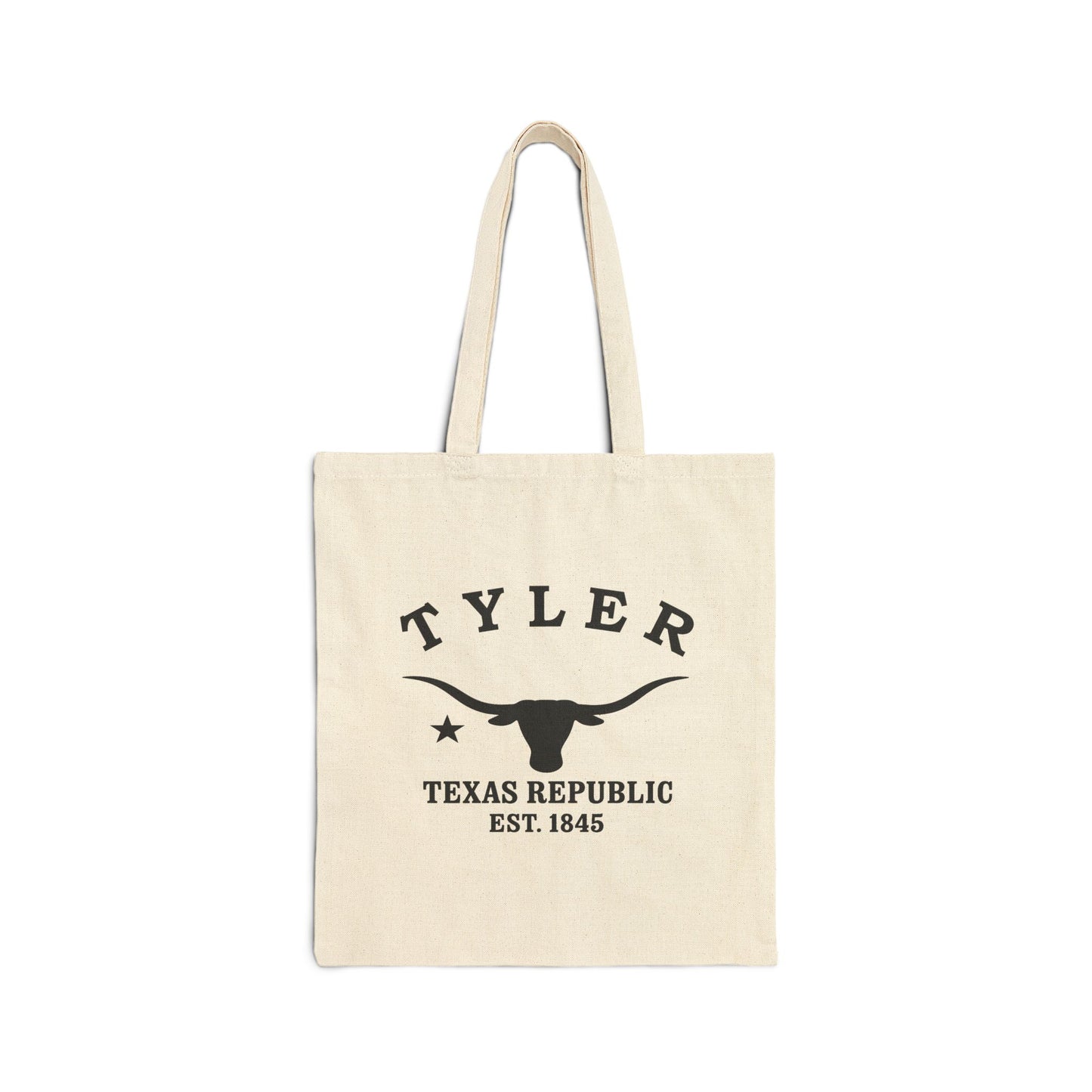 Tyler Texas Vintage Retro Cotton Canvas Tote Bag - Black Logo