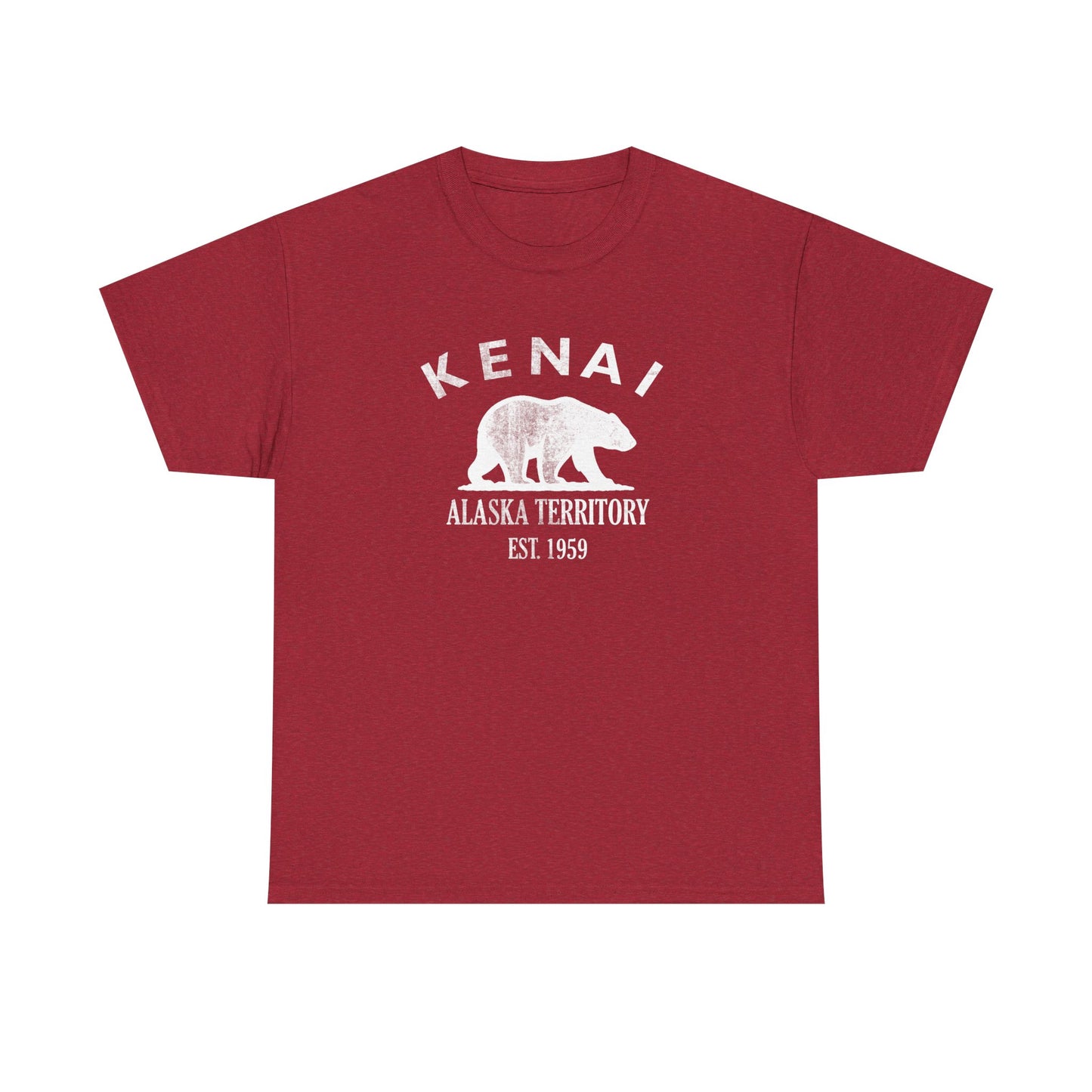 Kenai Alaska Vintage Retro Unisex Heavy Cotton Tee - White Logo
