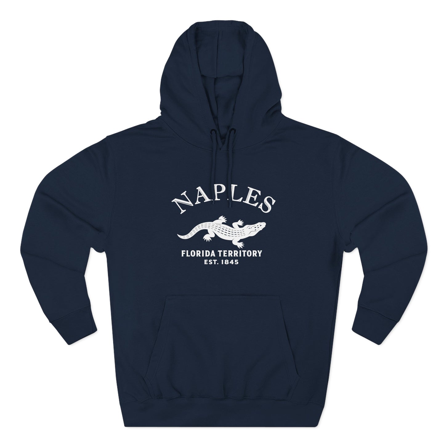 Naples Florida Vintage Retro Unisex Heavy Cotton Hoodie - White Logo