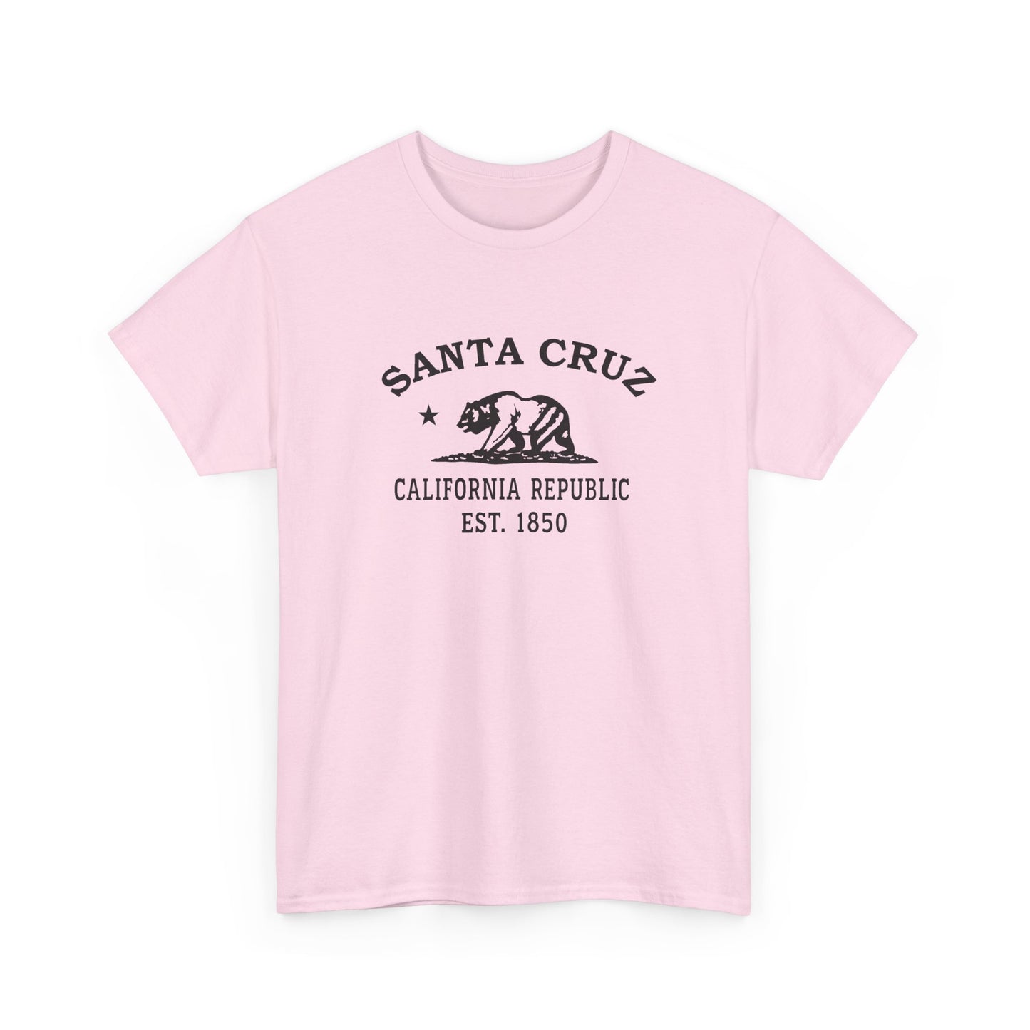 Santa Cruz California Vintage Retro Unisex Heavy Cotton Tee - Black Logo