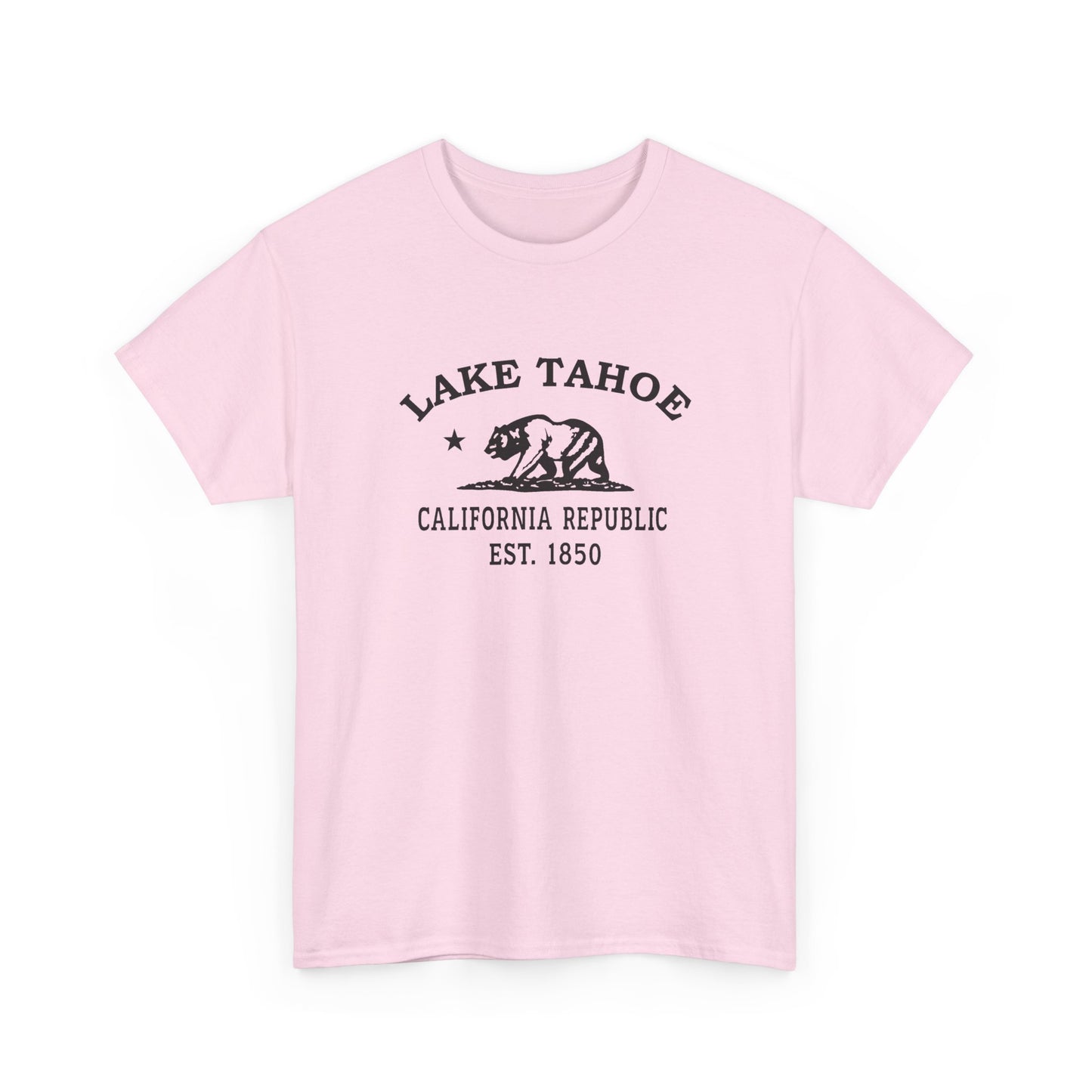 Lake Tahoe California Vintage Retro Unisex Heavy Cotton Tee - Black Logo