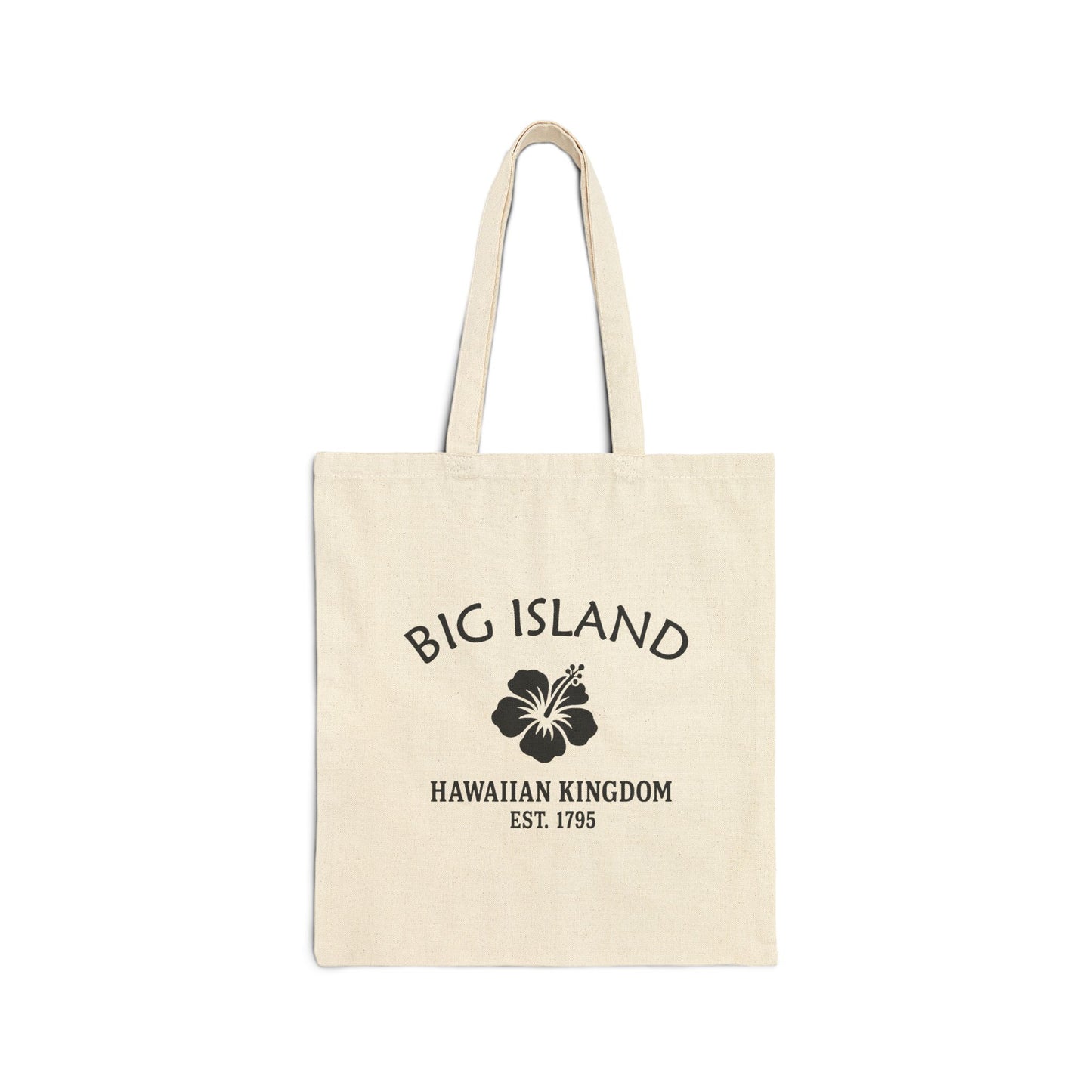 Big Island Hawaii Vintage Retro Cotton Canvas Tote Bag - Black Logo