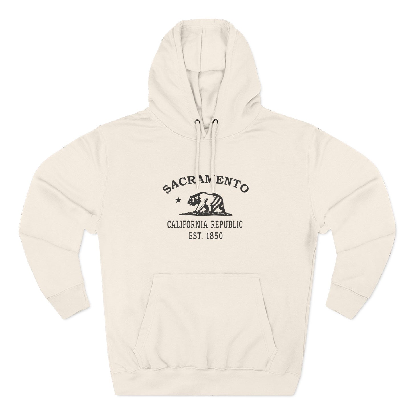 Sacramento California Vintage Retro Unisex Heavy Cotton Hoodie - Black Logo