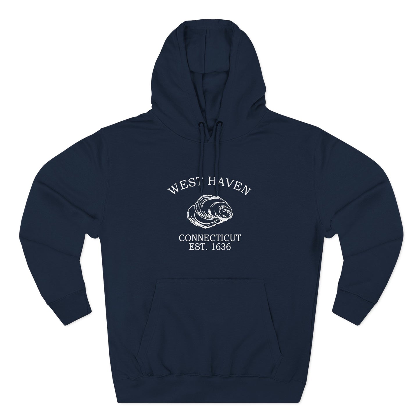 West Haven Connecticut Vintage Retro Unisex Heavy Cotton Hoodie - White Logo