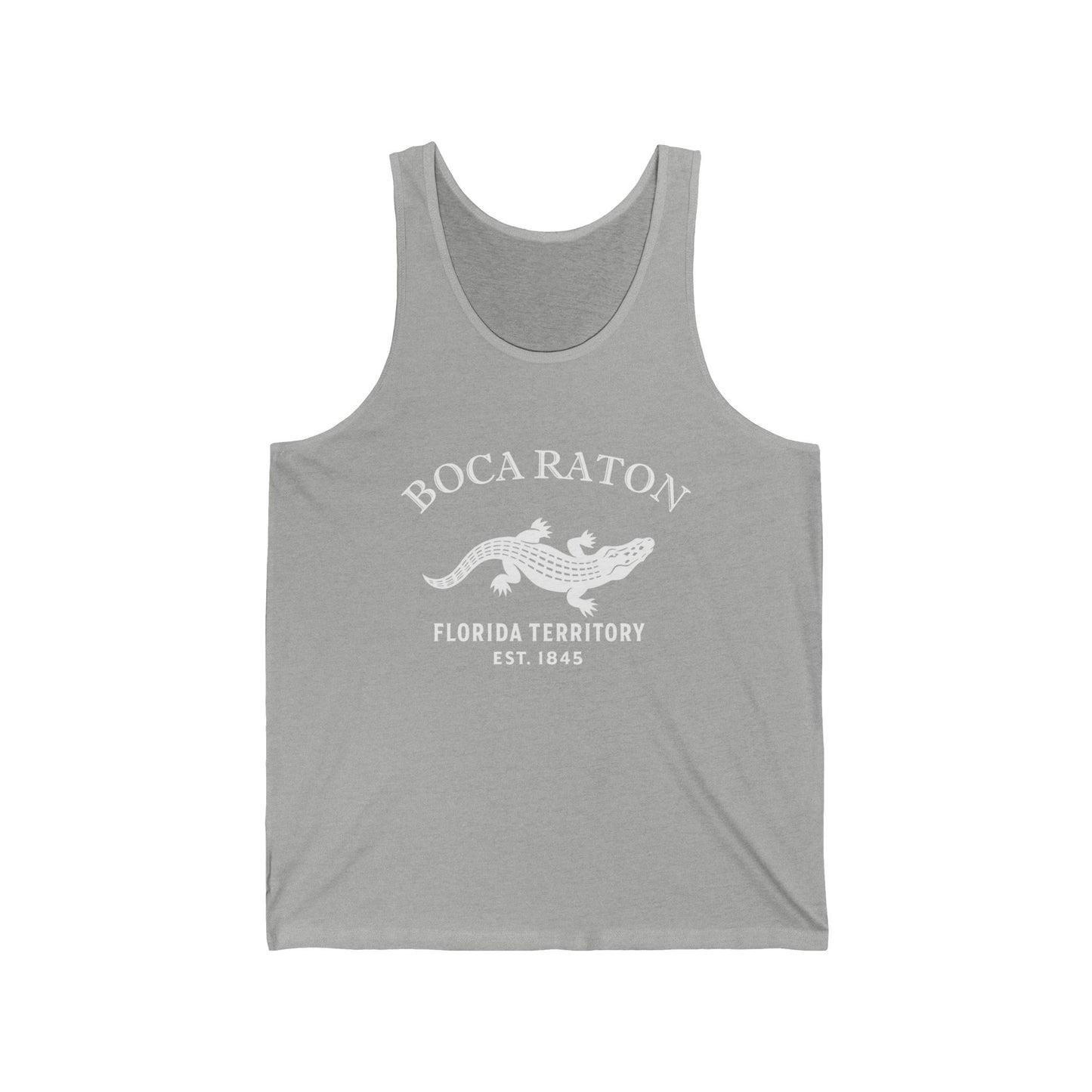 Boca Raton Florida Vintage Retro Unisex Cotton Jersey Tank Top - White Logo