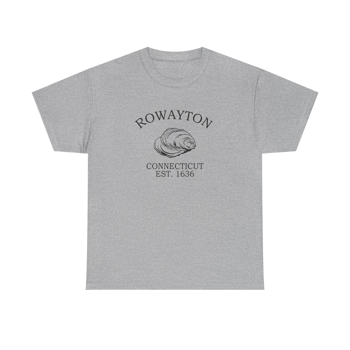 Rowayton Connecticut Vintage Retro Unisex Heavy Cotton Tee - Black Logo