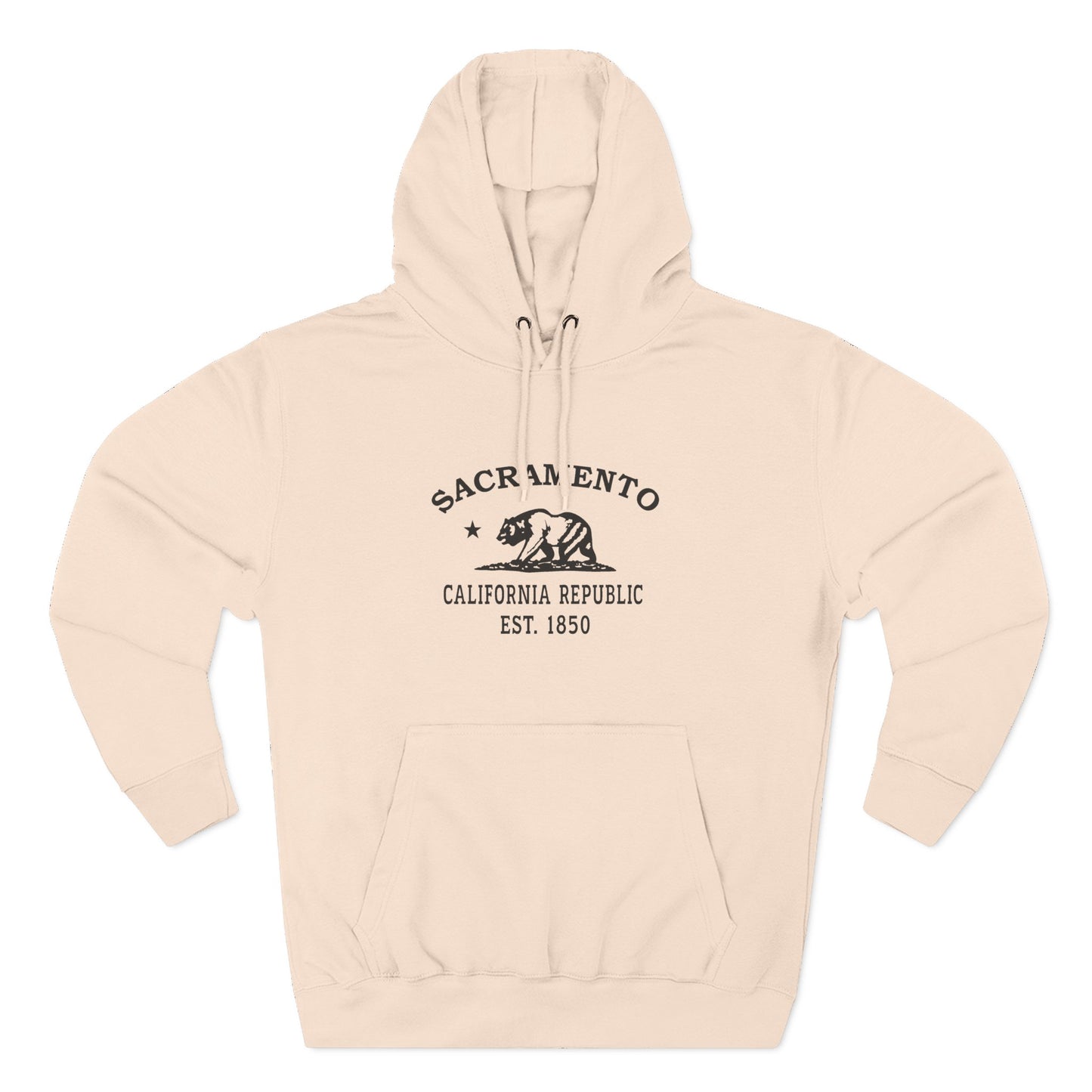 Sacramento California Vintage Retro Unisex Heavy Cotton Hoodie - Black Logo