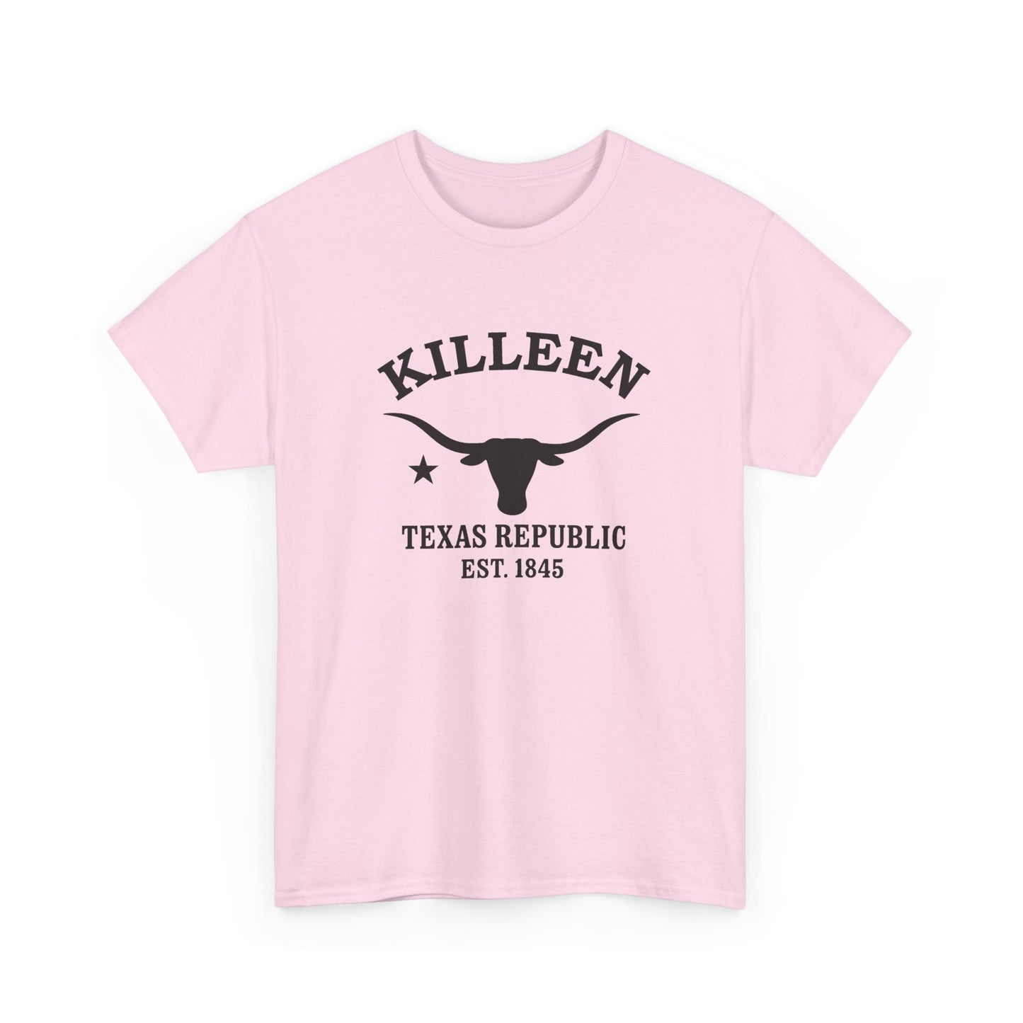 Killeen Texas Vintage Retro Unisex Heavy Cotton Tee - Black Logo