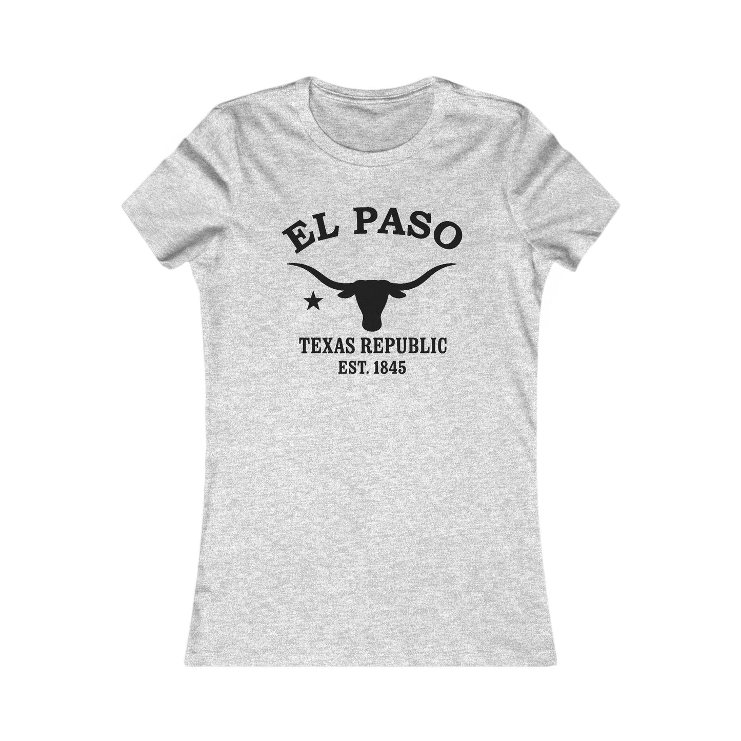 El Paso Texas Ringspun Cotten Fitted Vintage Retro Womens Tee - Black Logo