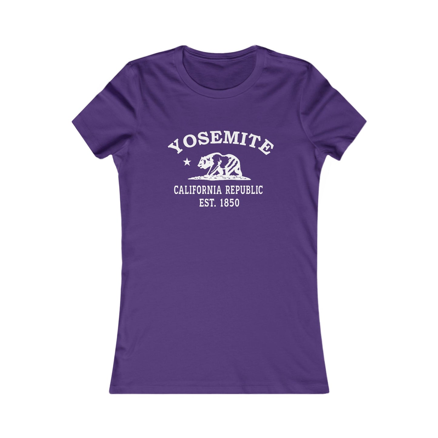 Yosemite California Vintage Retro Womens Fitted Ringspun Cotton Tee - White Logo