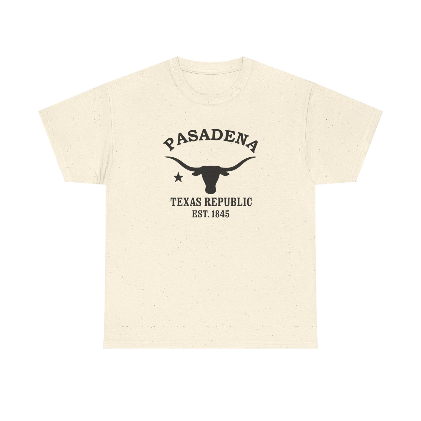 Pasadena Texas Vintage Retro Unisex Heavy Cotton Tee - Black Logo