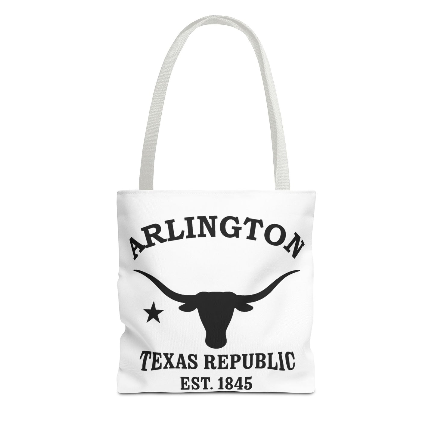 Arlington Texas Vintage Retro Light Canvas Tote - Black Logo