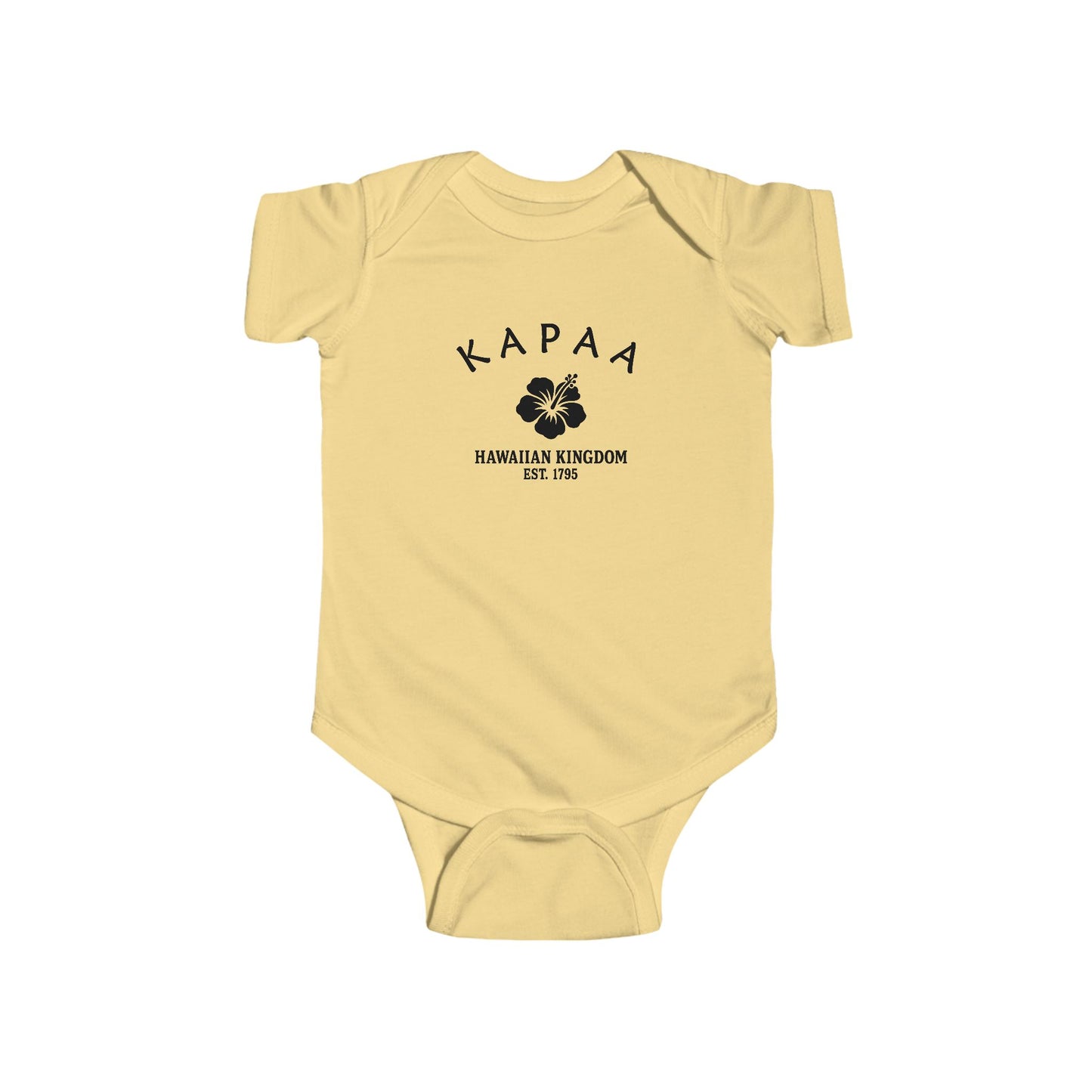 Kapaa Hawaii Vintage Retro Cotton Jersey Baby Bodysuit - Black Logo