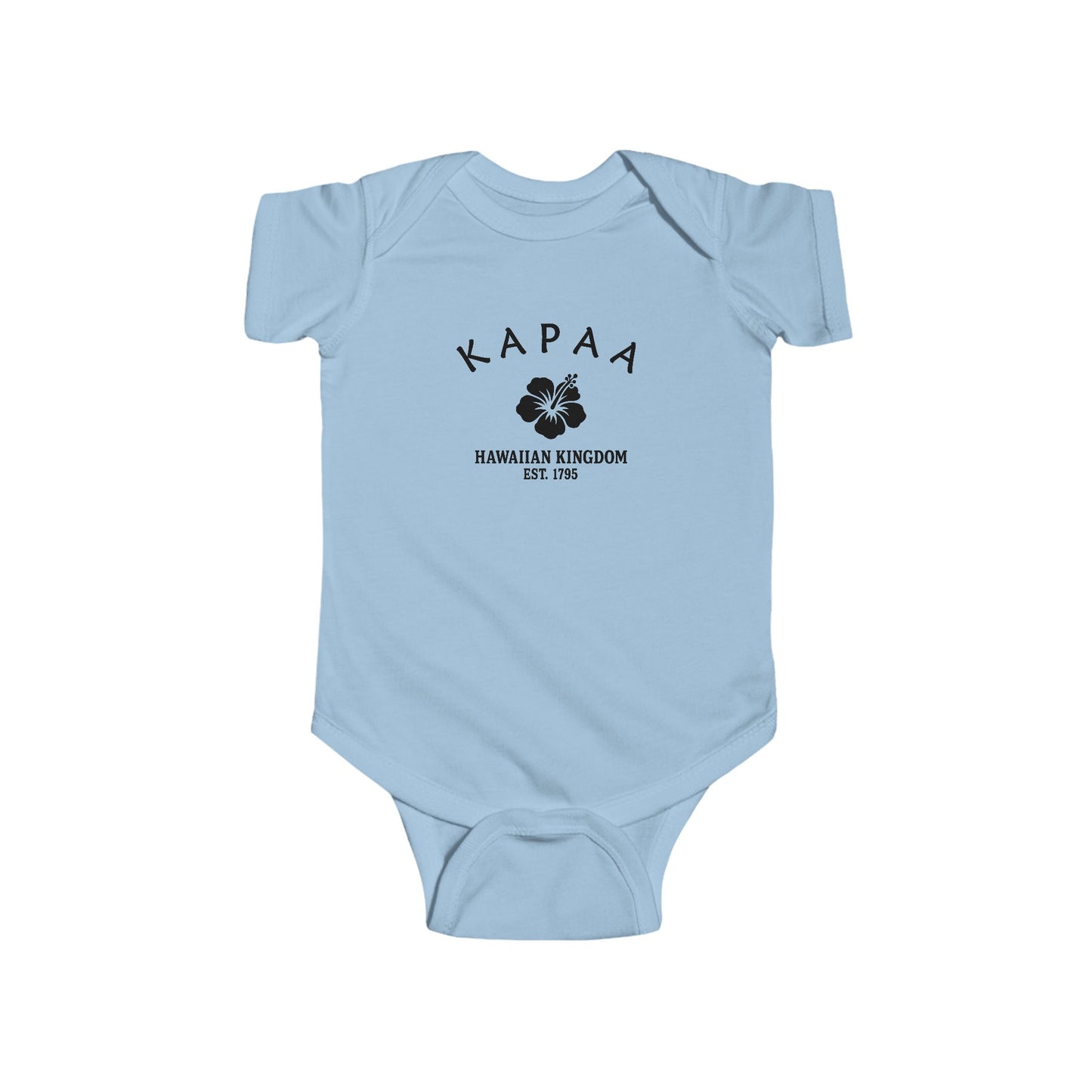 Kapaa Hawaii Vintage Retro Cotton Jersey Baby Bodysuit - Black Logo