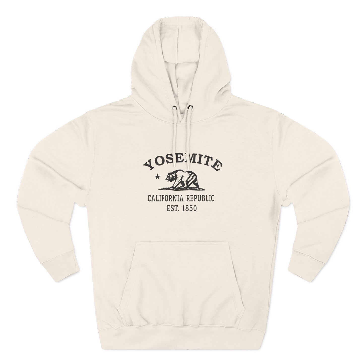 Yosemite California Vintage Retro Unisex Heavy Cotton Hoodie - Black Logo