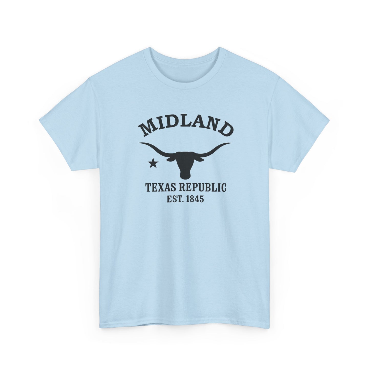 Midland Texas Vintage Retro Unisex Heavy Cotton Tee - Black Logo