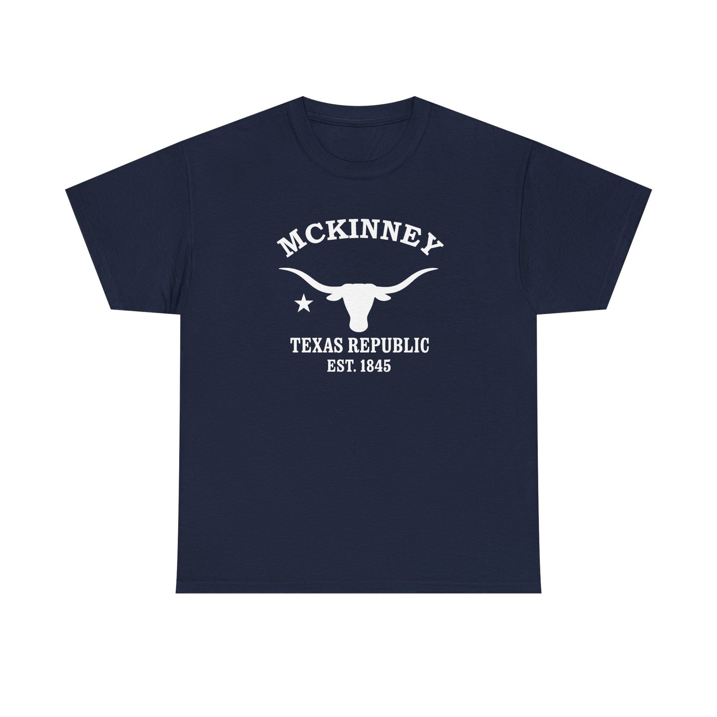McKinney Texas Vintage Retro Unisex Heavy Cotton Tee - White Logo